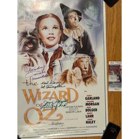 Wizard of Oz Movie Poster - Autographed by 4 Original Cast Members. - Picture 2 of 7